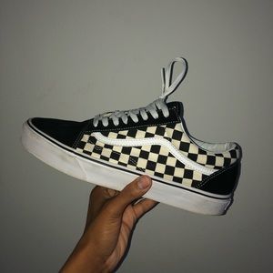 Black/White checkerboard Vans